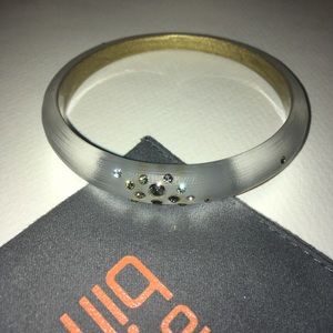Alexis Bittar tapered lucite bangle pavé Swarovski